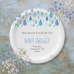 Niedlich Blue Raindrops Paare Kinderdusche Sprinkl Pappteller<br><div class="desc">Die niedliche Babydusche,  das Sprinkle,  die Paardusche oder die Papiertafel sind mit schicken blauen Regentropfen personalisiert. Entwickelt von Thisisnotme©</div>