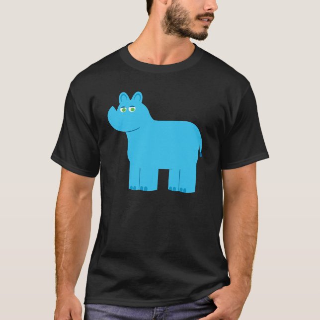 Niedlich Blue Rhino T-Shirt (Vorderseite)