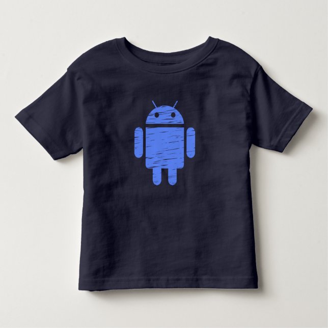 Niedlich Blue Robot Kleinkind T-shirt (Vorderseite)