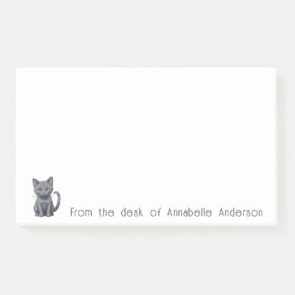 Niedlich Blue Russian Cat Personalize Notes Post-it Klebezettel