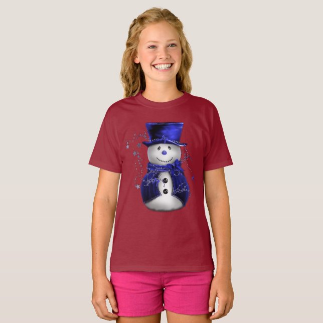 Niedlich Blue Snowman T-Shirt (Vorne ganz)