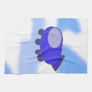 Niedlich Blue Spaceship auf Französisch Blue Kitch Geschirrtuch
