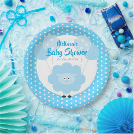 Niedlich Blue Sweet Lamb Baby Dusche Moderne, einf Pappteller