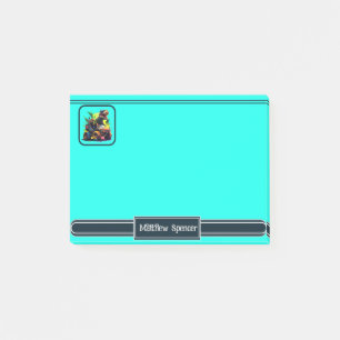 Niedlich Blue T-Rex Riding Monster Truck Dinosauri Post-it Klebezettel