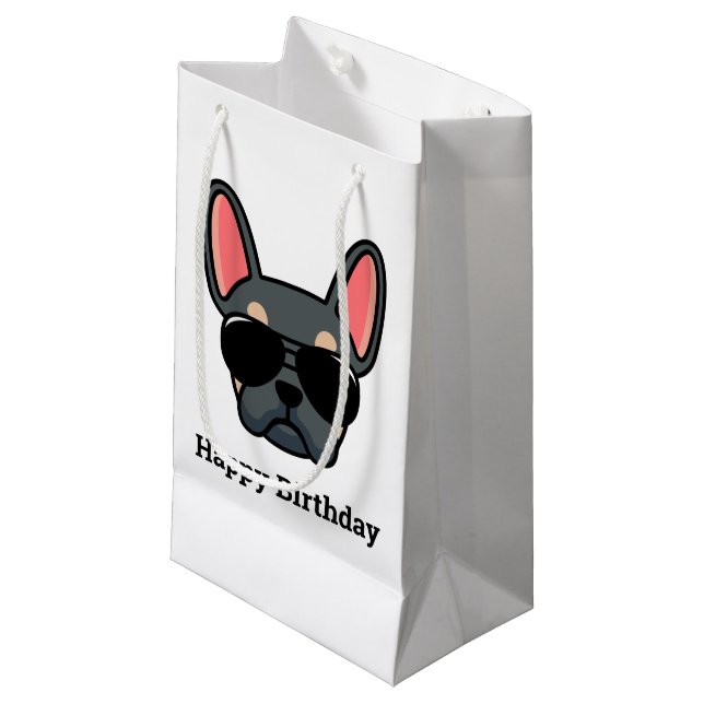 Niedlich Blue Tan French Bulldog Face Small Gift B Kleine Geschenktüte (Vorderseite Schrägansicht)