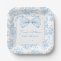 Niedlich Blue Toile Floral Bow Krawatte Baby Boy D