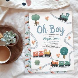 Niedlich Blue Travel Boys Babydusche Einladung