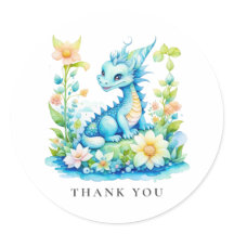 Niedlich Blue Turquoise Green Dragon Vielen Dank