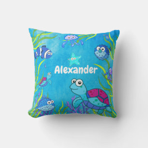 Niedlich Blue Under Sea Baby Boy Kinderzimmer Thro Kissen