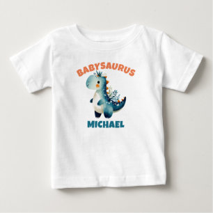 Niedlich Blue Watercolor Dino Dinosaurier Babysaur Baby T-shirt