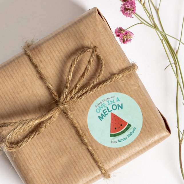 Niedlich Blue Watermeline Schule Runder Aufkleber (Von Creator hochgeladen)