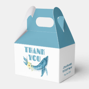 Niedlich Blue Whale Yellow Floral Geburtstag Viele Geschenkschachtel