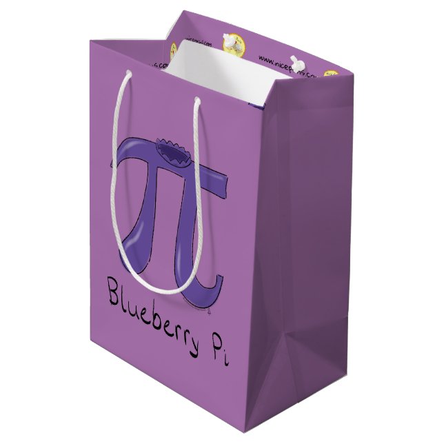 Niedlich Blueberry Pi Symbol Mathematiker Lehrer Mittlere Geschenktüte (Rückseite Schrägansicht)