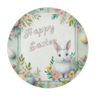 Niedlich, blumenfreudig Osterhase Schneidebrett