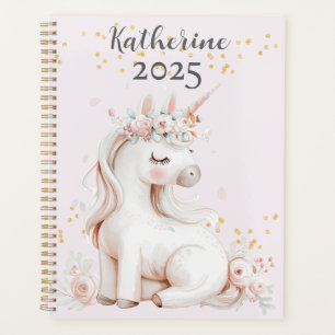 Niedlich Blush and Mint Unicorn Gold Glitzer Name Planer