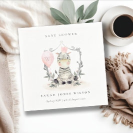 Niedlich Blush Baby Zebra Foliage Balloon Babydusc Serviette