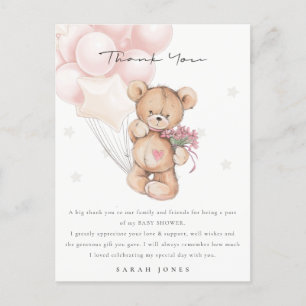 Niedlich Blush Bear Bear Bearly Wait Balloon Babyd Postkarte