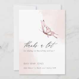 Niedlich Blush Pine Wasserfarbe Butterfly Babydusc Dankeskarte