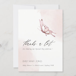 Niedlich Blush Pine Wasserfarbe Butterfly Babydusc Dankeskarte