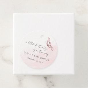Niedlich Blush Pink Butterfly Babydusche Sprinkle Geschenkanhänger