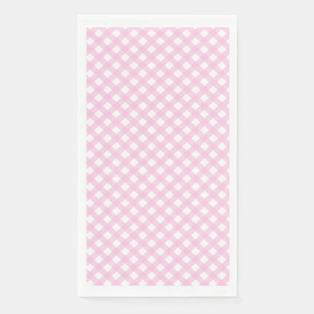 Niedlich Blush Pink Gingham Pattern Serviette (Vorderseite)