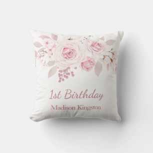 Niedlich Blush Pink Girls 1. Geburtstag Party Gesc Kissen
