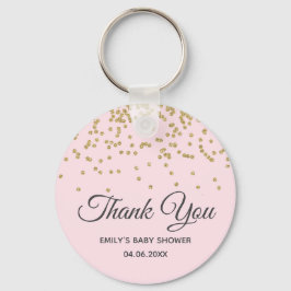 Niedlich Blush Pink Gold Glitzer Danke Baby Dusche Schlüsselanhänger