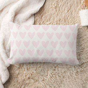 Niedlich Blush Pink Hearts Pattern Girls Kinderzim Lendenkissen