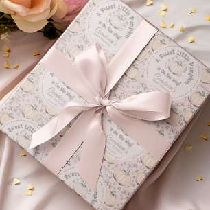 Niedlich Blush Pink Kleine Pumpkin Fall Babydusche Geschenkpapier