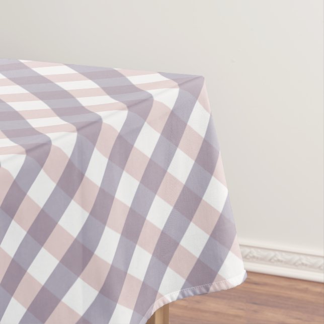 Niedlich Blush Pink & Lila Gingham Pattern Hallowe Tischdecke (Beispiel)