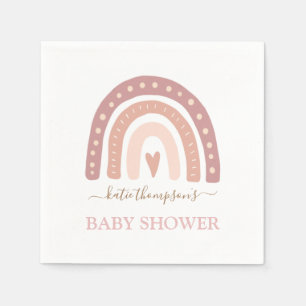 Niedlich Blush Pink Rainbow Girl Babydusche Serviette
