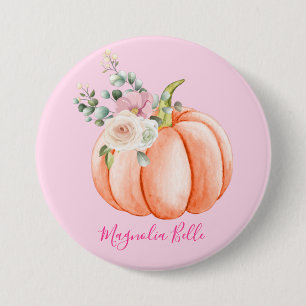 Niedlich Blush Pink Spring Floral Little Pumpkin N Button