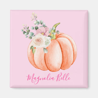 Niedlich Blush Pink Spring Floral Little Pumpkin N Magnet