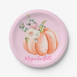 Niedlich Blush Pink Spring Floral Little Pumpkin N Pappteller