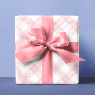 Niedlich Blush Pink Tartan Kariert Personalisiert Geschenkpapier