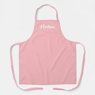 Niedlich Blush Pink Weiße Schrift Personalisierte Schürze