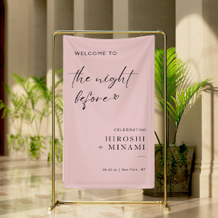 Niedlich Blush Pink Willkommen in der Nacht davor Banner