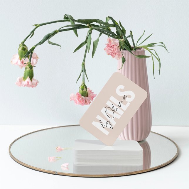 Niedlich Blush Sand Feminine Pink Nail Artist Visitenkarte (Von Creator hochgeladen)