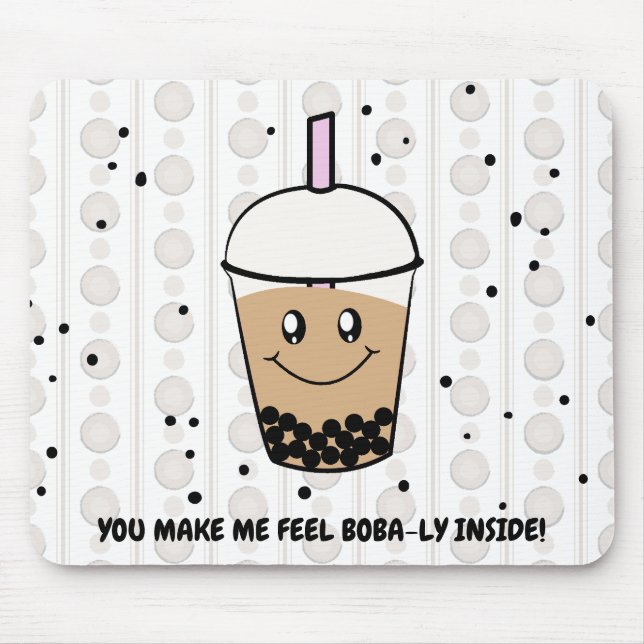 Niedlich Boba Bubble Tee Pun Mousepad (Vorne)