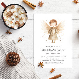 Niedlich Boho Baby Angel Weihnachts-Party Einladun Feiertagskarte