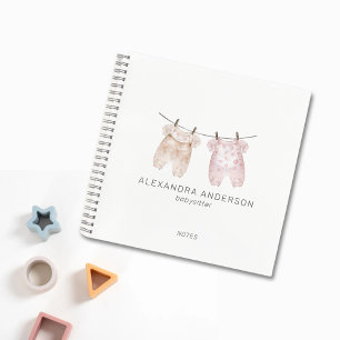 Niedlich Boho Baby Cloud Watercolor Babysitter Notizbuch