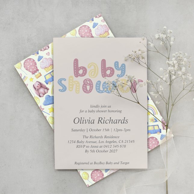 Niedlich Boho Baby Dusche Einladung (Von Creator hochgeladen)