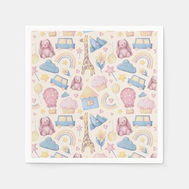 Niedlich Boho Baby Dusche Serviette (Vorderseite)