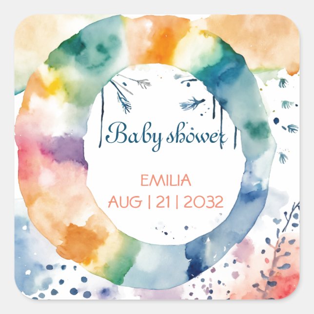 Niedlich Boho Baby ShowSquare Aufkleber | Custom B (Vorderseite)