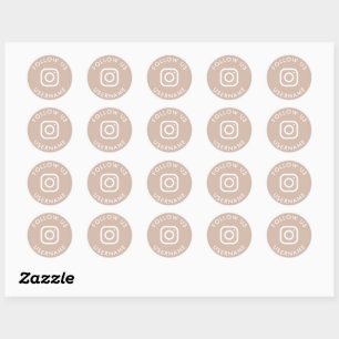 niedlich boho beige Custom instagraal Social Media Runder Aufkleber