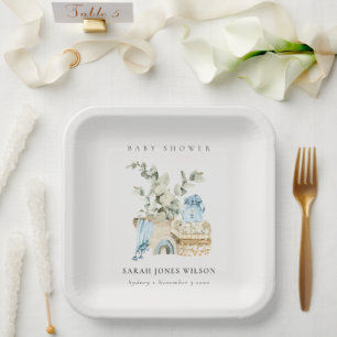 Niedlich Boho Blue Kinderzimmer Foliage Boy Baby D Pappteller