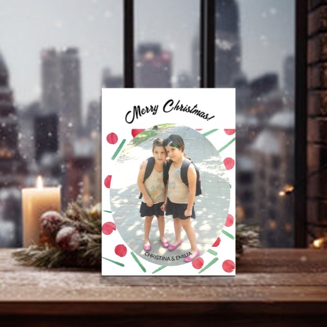 Niedlich Boho Candy Cane One Foto Einladung (Von Creator hochgeladen)