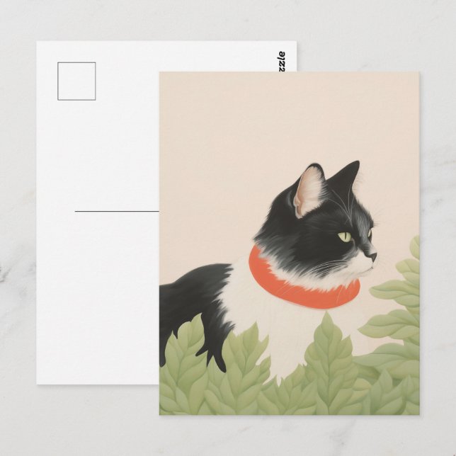 Niedlich Boho Cat Postkarte (Vorne/Hinten)
