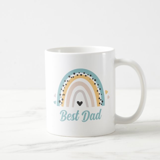 Niedlich Boho Chic Blue Rainbow Individuelle Name  Kaffeetasse (Rechts)