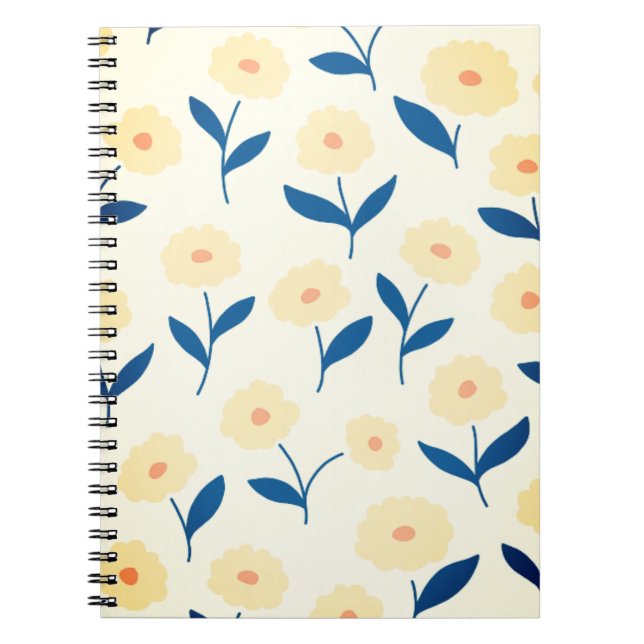 Niedlich Boho Chic Yellow Flowers Muster Notizblock (Vorderseite)